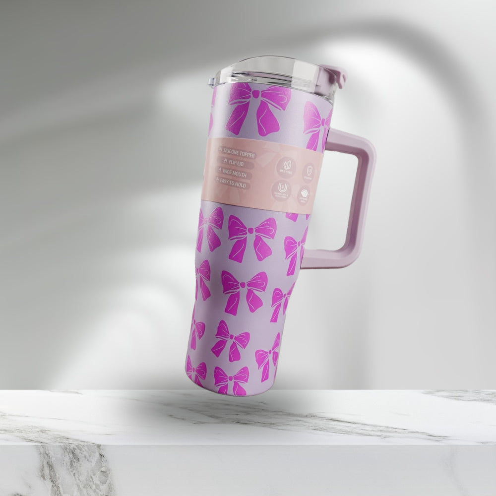 Adda – Elegant Floral &amp; Bow Design Tumblers