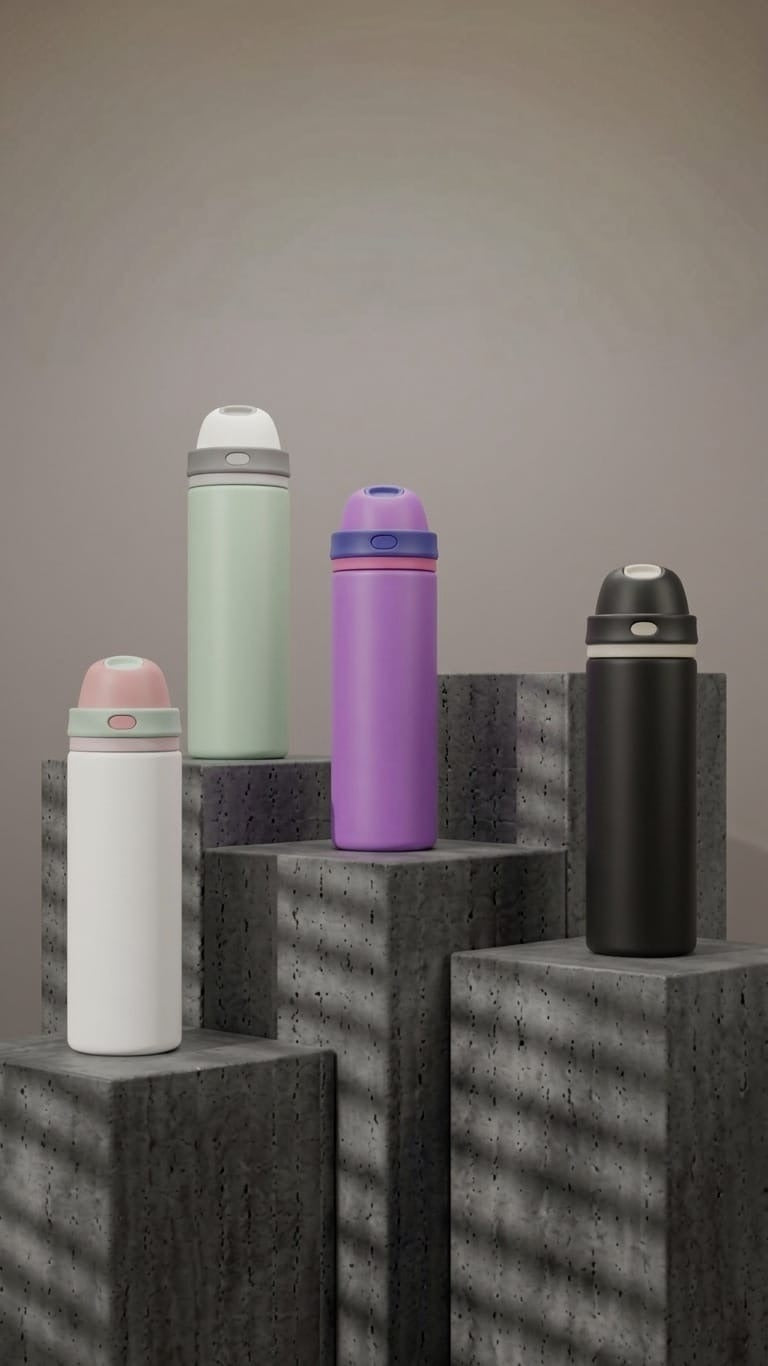AZM – Stainless Steel Travel Flask with One-Click Flip Top Bottle