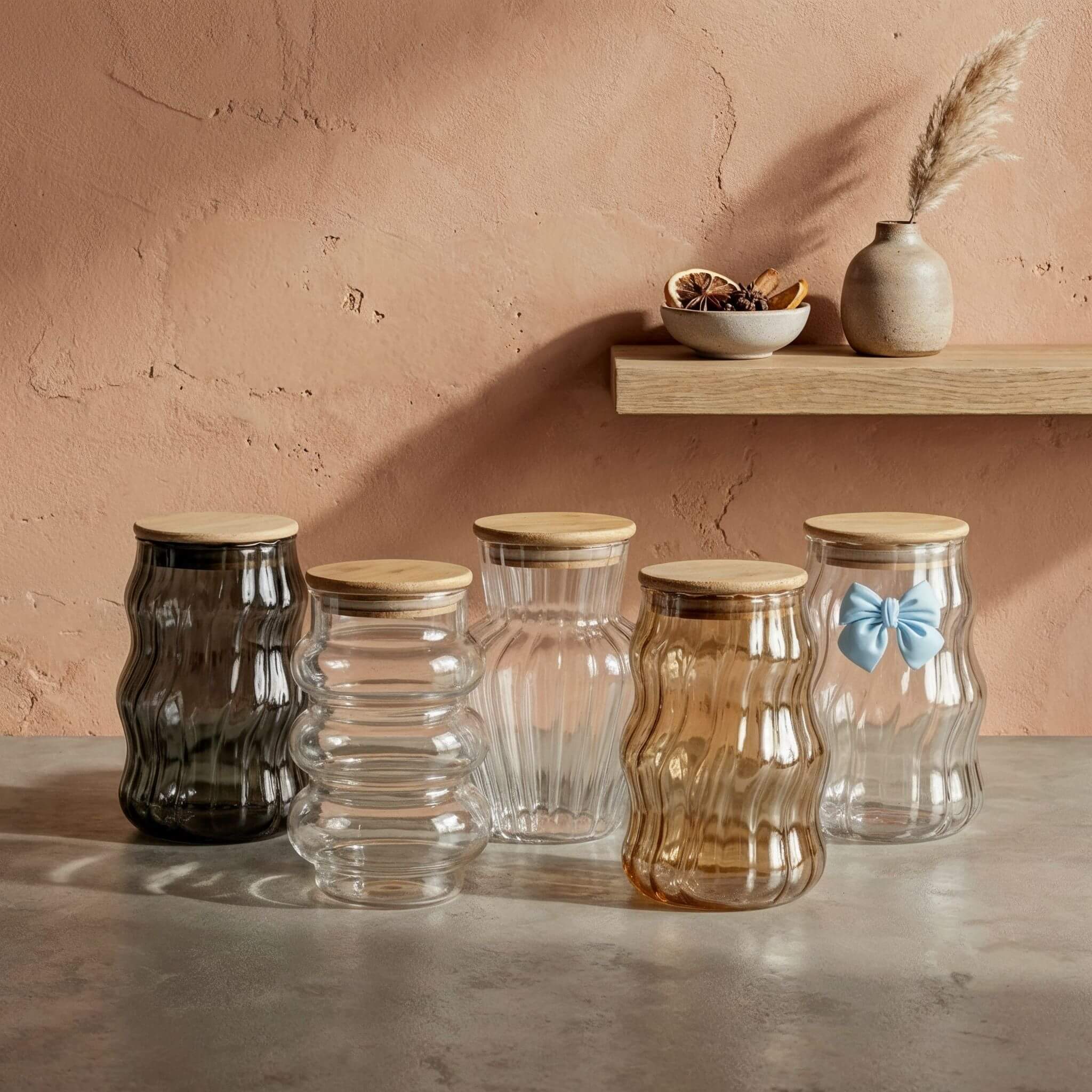 Lehar 17oz/500ml Premium Glass Jar with Straw Lid